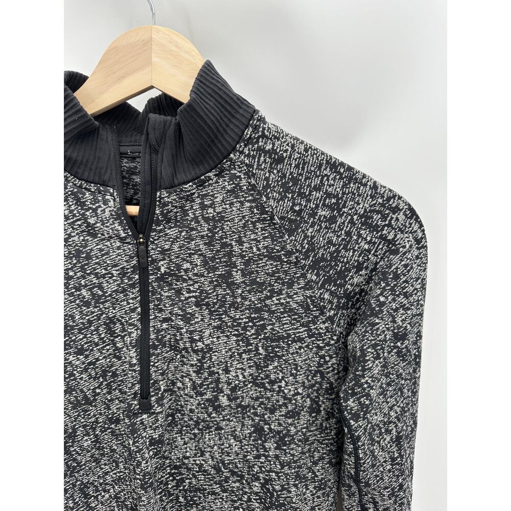 Lululemon Rest Less Half Zip Pullover Speckled Black White Womens Size 4 - Picture 5 of 9